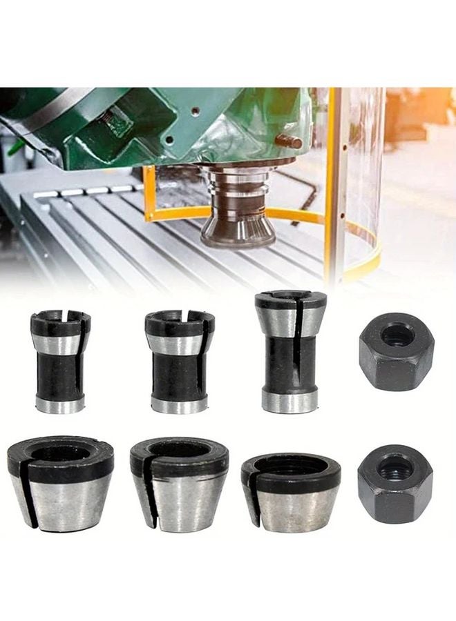 8pcs Collet Conversion Heads Set For Edge Trimmers Woodworking Engraving Machine - Image 3