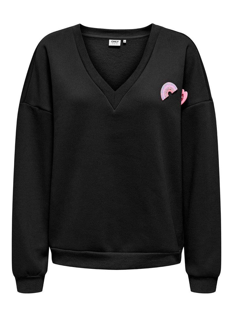 ONLY Onlholly L/S V-Neck Brooch Cs Swt - Image 1