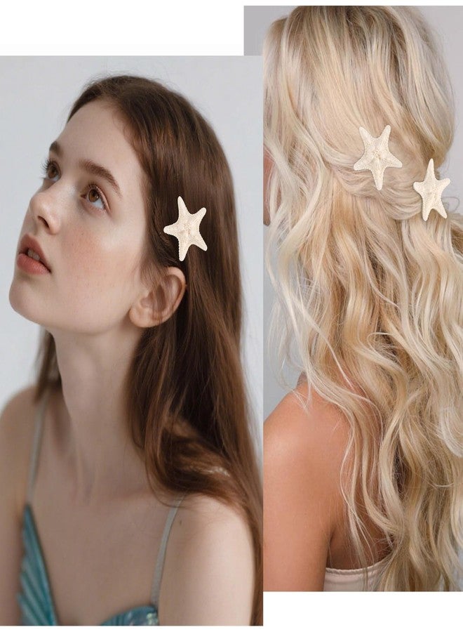 Atoden Starfish Hair Clips Mermaid Hair Accessories 10Pcs Sea Star Barrettes Decorative Hair Pins for Women Girls Summer Beach Party Mermaid Costume Outfits Halloween Cosplay - Image 4