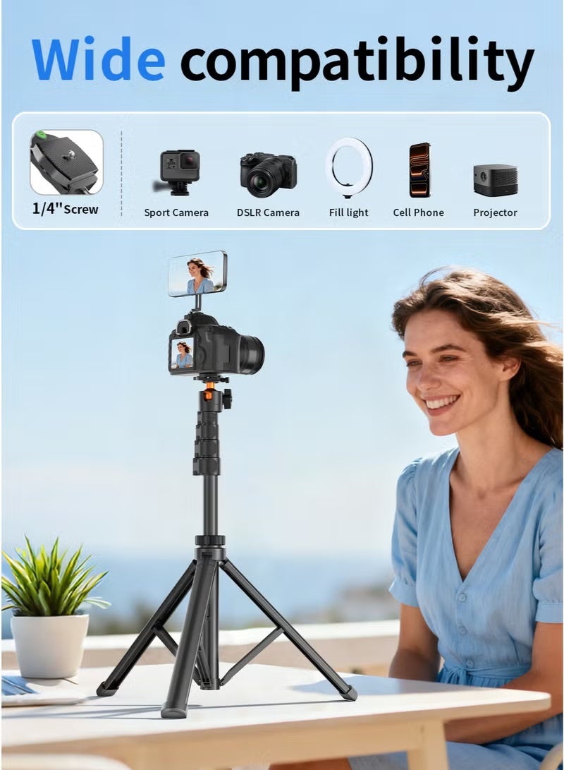 173cm Upgraded Magnetic Phone Camera Tripod Stand with Remote Control and Phone Holder - Image 3
