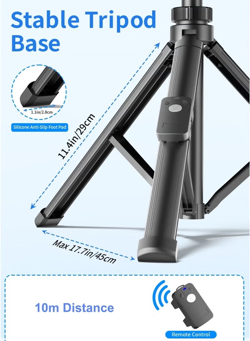 173cm Upgraded Magnetic Phone Camera Tripod Stand with Remote Control and Phone Holder - Image 4
