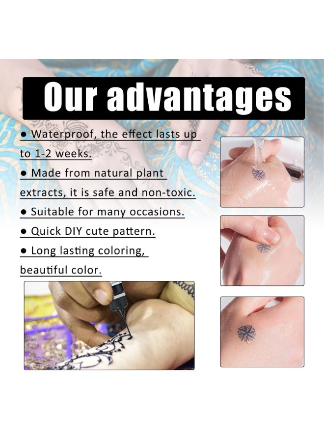 EELHOE Temporary Tattoo Ink Pen Black Color Safe Non-Toxic Easy to Use Long-Lasting DIY Body Art - Image 4
