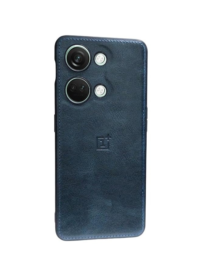 Generic - Case Compatible with Oneplus Nord 3 Case, Plain Leather Soft TPU Silicone Bumper Anti-Fingerprint Shockproof Protective Cover for Oneplus Nord 3 (Blue) - Image 1