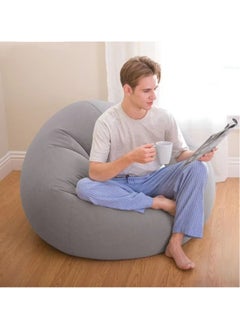 General Comfortable Inflatable Sofa Flocking Sofa Single Lounger Grey  - Image 2