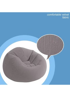 General Comfortable Inflatable Sofa Flocking Sofa Single Lounger Grey  - Image 5