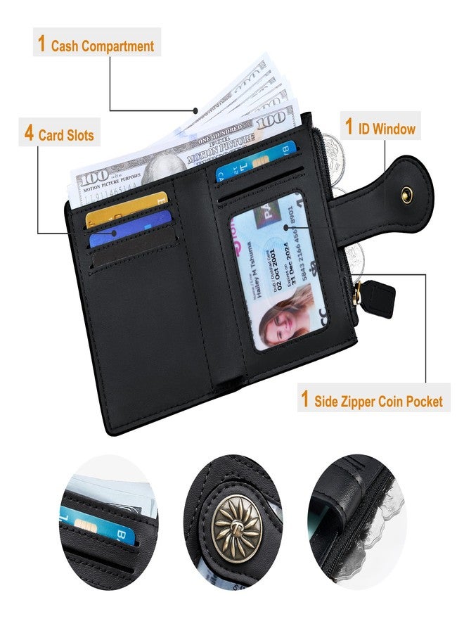 Tipmile محفظة صغيرة نسائية من تيبميل، ثنائية الطي، مزودة بحماية من تقنية RFID، وحامل بطاقات، وجيب بسحاب للعملات المعدنية، لون أزرق بنقشة النجوم، تصميم كاجوال - Image 2