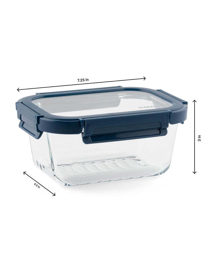 DUBBLIN Keep In Glass Borosilicate Glass Container 800ml - Rectangular, Clear | Oven, Freezer & Microwave Safe Storage Solution (1 Piece) - Image 4