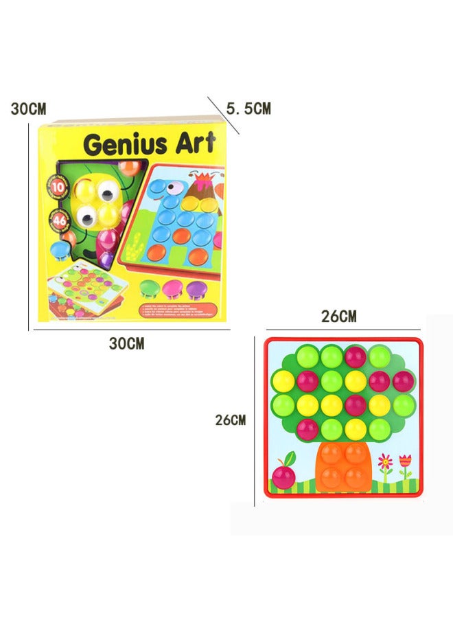 Children's Toys Mushroom Nail Platter DIY Children's Educational Toys Mosaic Board Interspersed With Building Blocks Desktop Toys-Color:66808 - Image 5