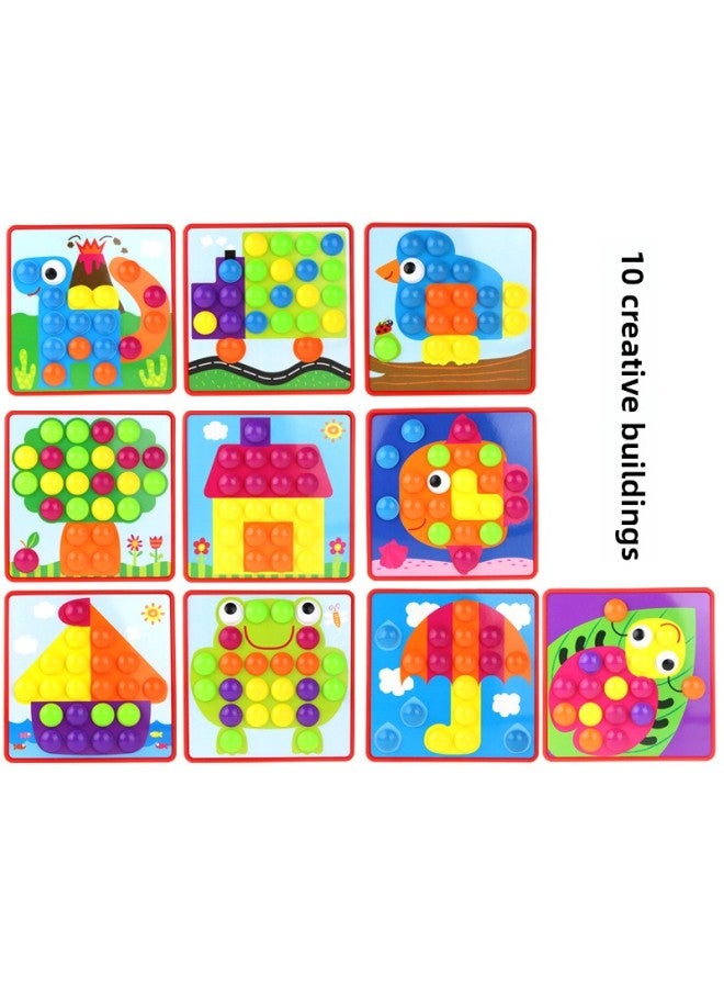 Children's Toys Mushroom Nail Platter DIY Children's Educational Toys Mosaic Board Interspersed With Building Blocks Desktop Toys-Color:66808 - Image 3