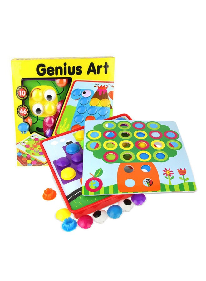 Children's Toys Mushroom Nail Platter DIY Children's Educational Toys Mosaic Board Interspersed With Building Blocks Desktop Toys-Color:66808 - Image 1