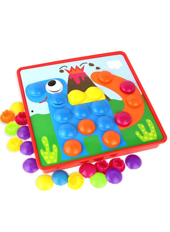 Children's Toys Mushroom Nail Platter DIY Children's Educational Toys Mosaic Board Interspersed With Building Blocks Desktop Toys-Color:66808 - Image 4