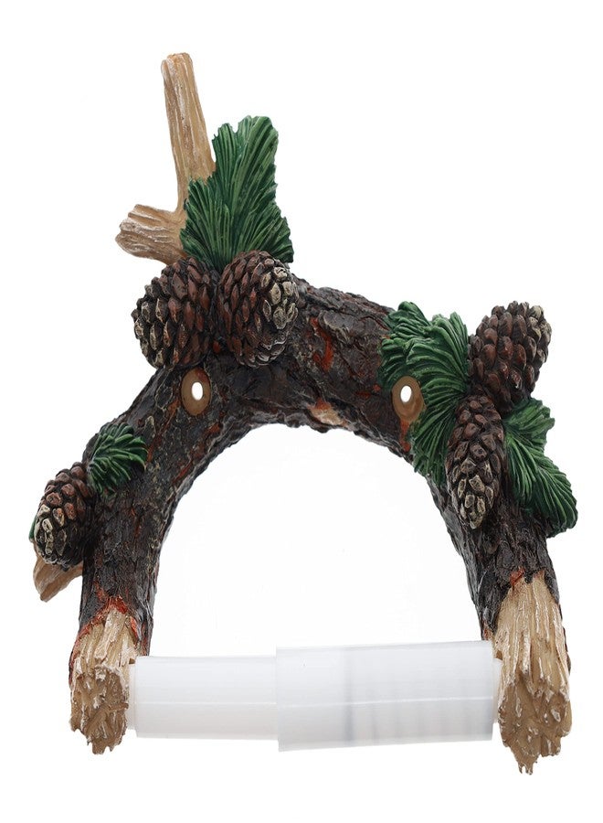 Top Brass Pinecone/Pine Branch Wall Mounted Toilet Paper Holder - Rustic Bathroom Decor - Image 2