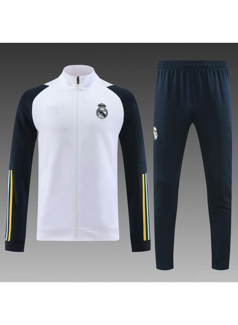 DubaiGallery 23/24 Real Madrid White Full Zipper Jacket+Pants  - Image 1