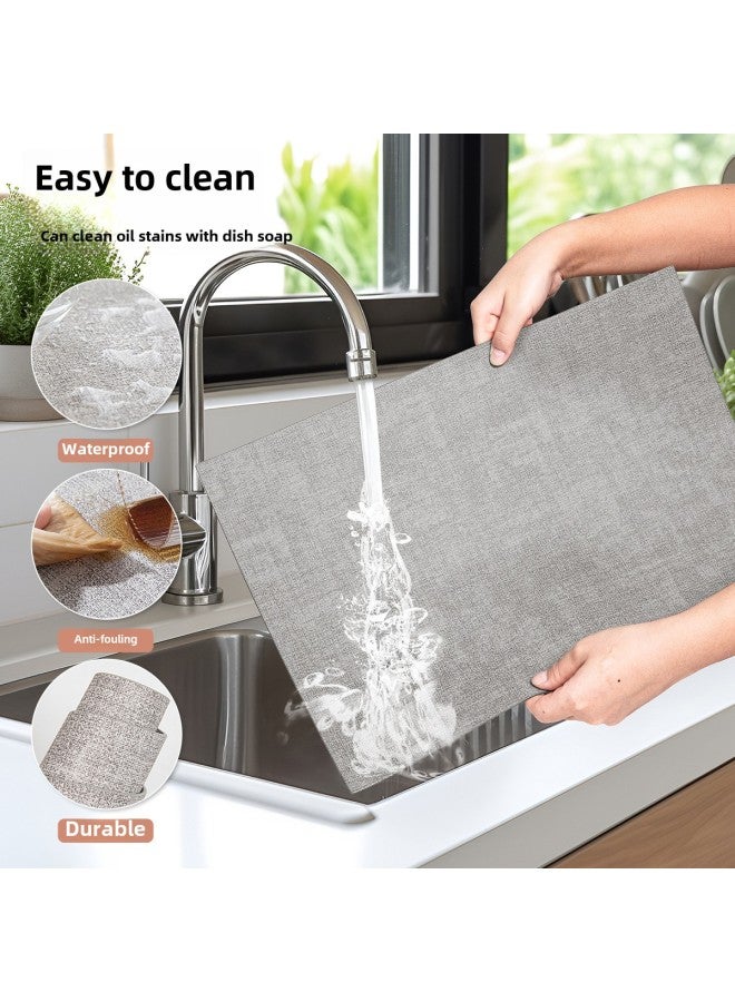 2025 Style Leather Placemat Waterproof Oil-Proof Heat Insulation Mat Hotel Premium Table Mat Nordic Ins Style Western Placemat-Color:Rounded Corners-black-1#-Specifications:43cm×30cm - Image 4