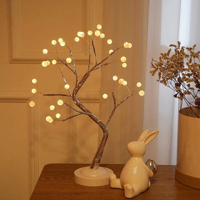 LED BONSAI TREE LIGHT ARTIFICIAL TREE 20 INCHESBATTERYUSB OPERATED6 HRS TIMER ADJUSTABLE BRANCHES DECORATIVE LIGHTING NIGHT LIGHT AND GIFTPEARLGOLD BRANCHES