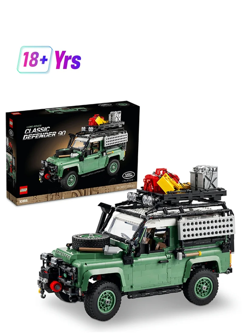 LEGO Icons Land Rover Classic Defender 90 10317 Building Set for Adults; Surprise a Car-Lover with an Off-Road Icon; An Immersive Project for Adults Based on a Classic Car (2,336 Pieces)