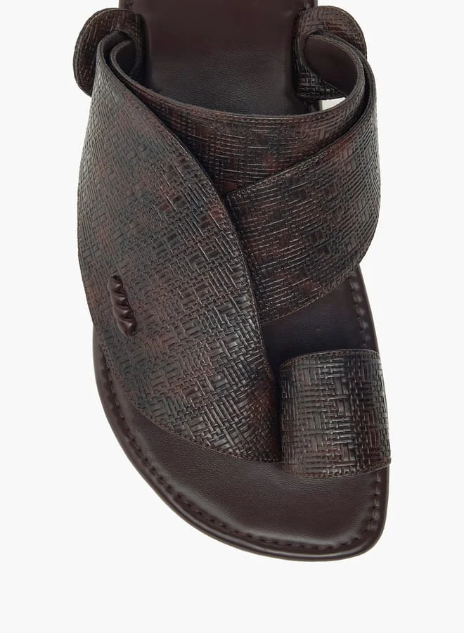 LBL by Shoexpress Men Textured Slip-On Arabic Sandals with Toe Loop Detail