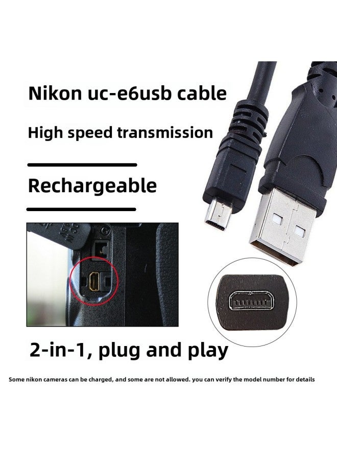 Suitable For  UC-E6 USB Data Line Digital Camera Line Connection Line 8P Small Port Data Line Charging Line-Color:1.5m (with Magnetic Ring) - Image 2