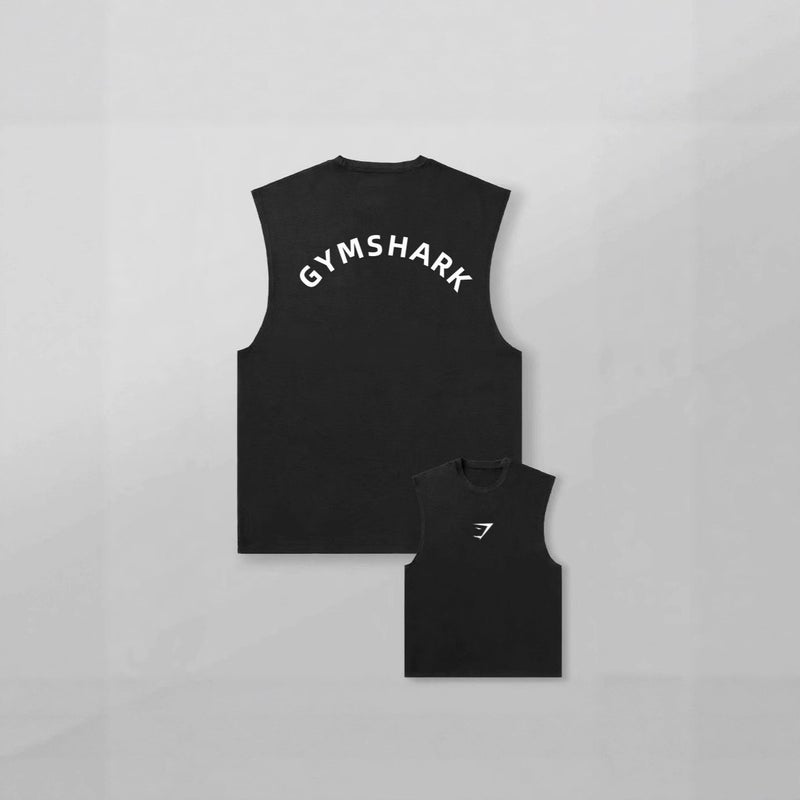 GYMSHARK Men's Cotton Vest for Fitness Training Running Cycling T-Shirt Summer Comfortable Breathable Muscle Shark - Image 1