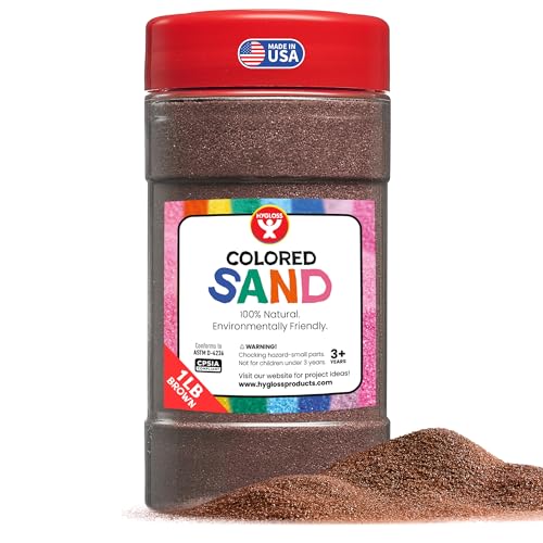 Hygloss Colored Sand for Crafts – 1 lb Bottle, Brown – Vibrant Colorful Fine Sensory Play Sand Art Kits for Kids – Classroom Activities for Children 3 4 5 6 7 8 9 10 11 12 – Safe for Ages 3+ - Image 1