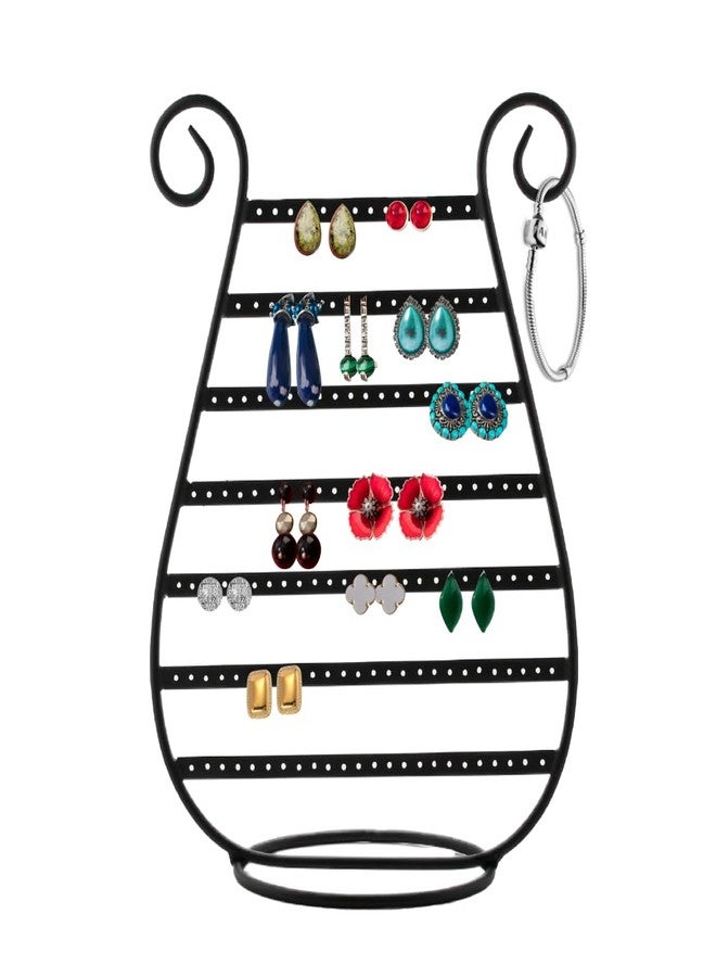 Mango Steam Harp Stud Earring Jewelry Organizer, Display Stand, Storage, Gift (Black, Slim) - Image 1