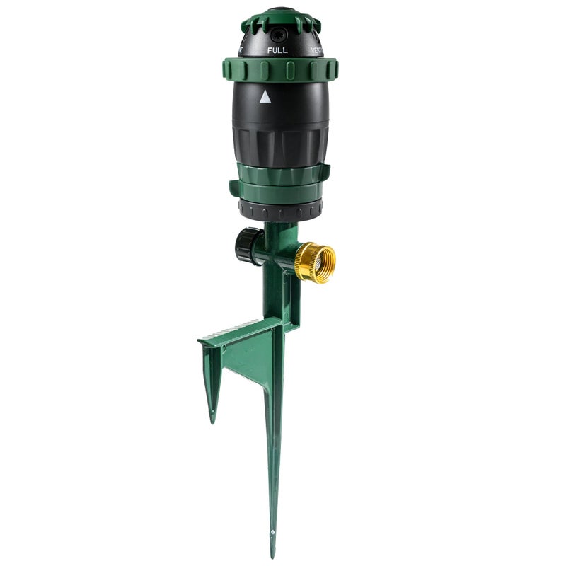 HOURLEEY Gear Drive Sprinkler for Yard, Heavy Duty 5-Pattern 360 Degree Rotary Water Sprinkler with Spike Base, Durable Lawn Sprinkler with 3/4 Inch Adapters for Large Area Garden - Image 1