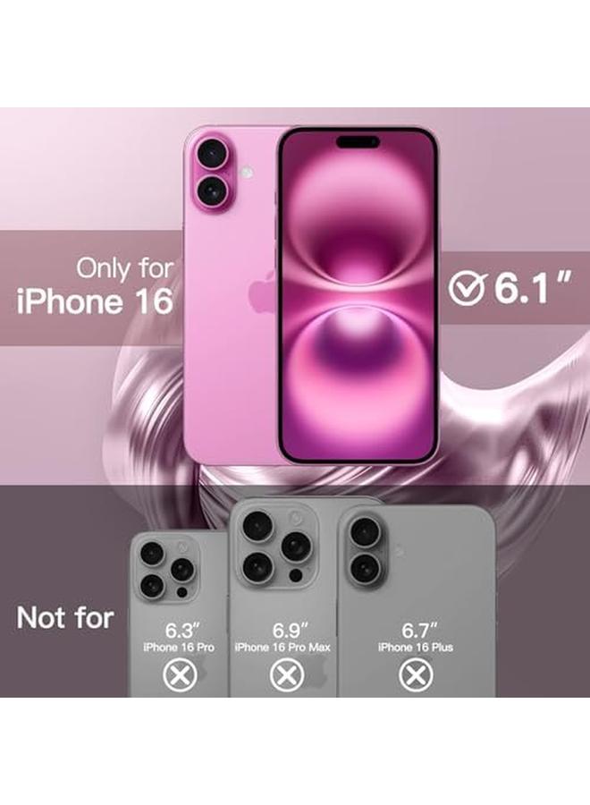 جي تيك جراب شفاف ناعم لهاتف آيفون 16 مقاس 6.1 بوصة مع حماية كاملة لعدسة الكاميرا متوافق مع شحن ماج سيف اللاسلكي وغطاء هاتف من مادة TPU مطلي بالكهرباء ومضاد للصدمات باللون الوردي الفاتح - Image 2