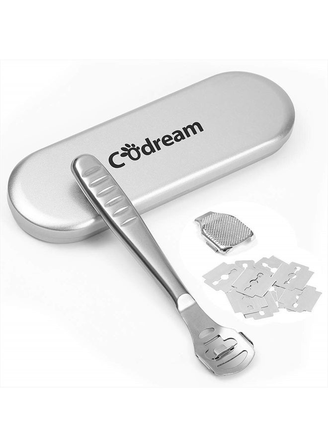 Codream Pedicure Callus Shaver Foot File Care Hard Skin Remover Callus Shaver Sets with Case, Foot File Heads & 10 Replacement Blade - Image 1