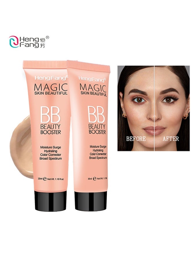Heng Fang BB Beauty Booster Hydrating BB Cream & Full-Coverage Concealer with Color-Correction, Tinted Moisturizer to Even Tone for All Skin Types (#01 Ivory-2pcs) - Image 1