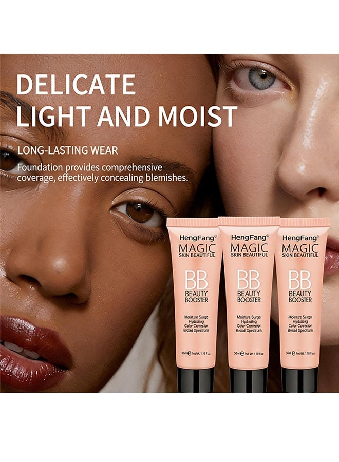 Heng Fang BB Beauty Booster Hydrating BB Cream & Full-Coverage Concealer with Color-Correction, Tinted Moisturizer to Even Tone for All Skin Types (#01 Ivory-2pcs) - Image 3