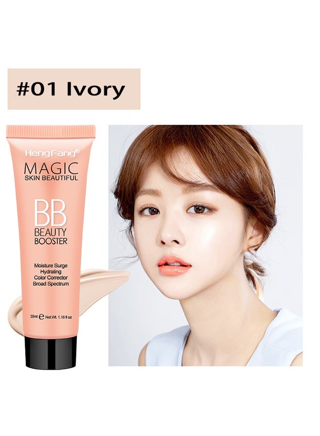 Heng Fang BB Beauty Booster Hydrating BB Cream & Full-Coverage Concealer with Color-Correction, Tinted Moisturizer to Even Tone for All Skin Types (#01 Ivory-2pcs) - Image 2