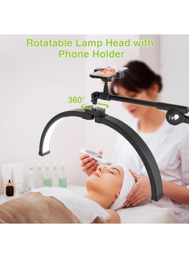 Original LED half-moon foldable floor lamp with wheels and phone holder - Black - Image 4
