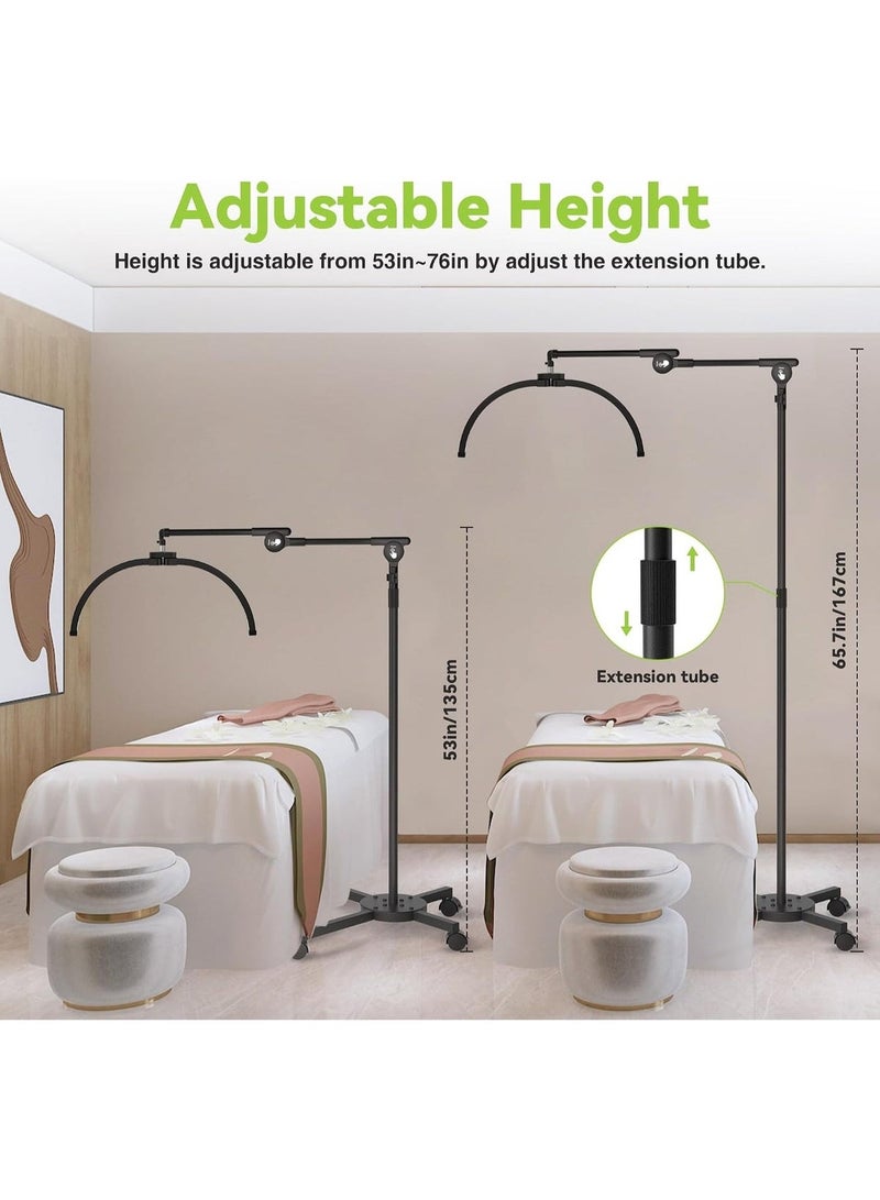 Original LED half-moon foldable floor lamp with wheels and phone holder - Black - Image 3