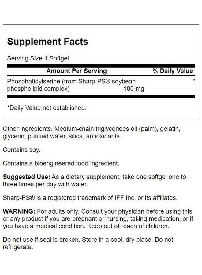 Swanson Phosphatidylserine 100 Milligrams 30 Sgels - Image 2