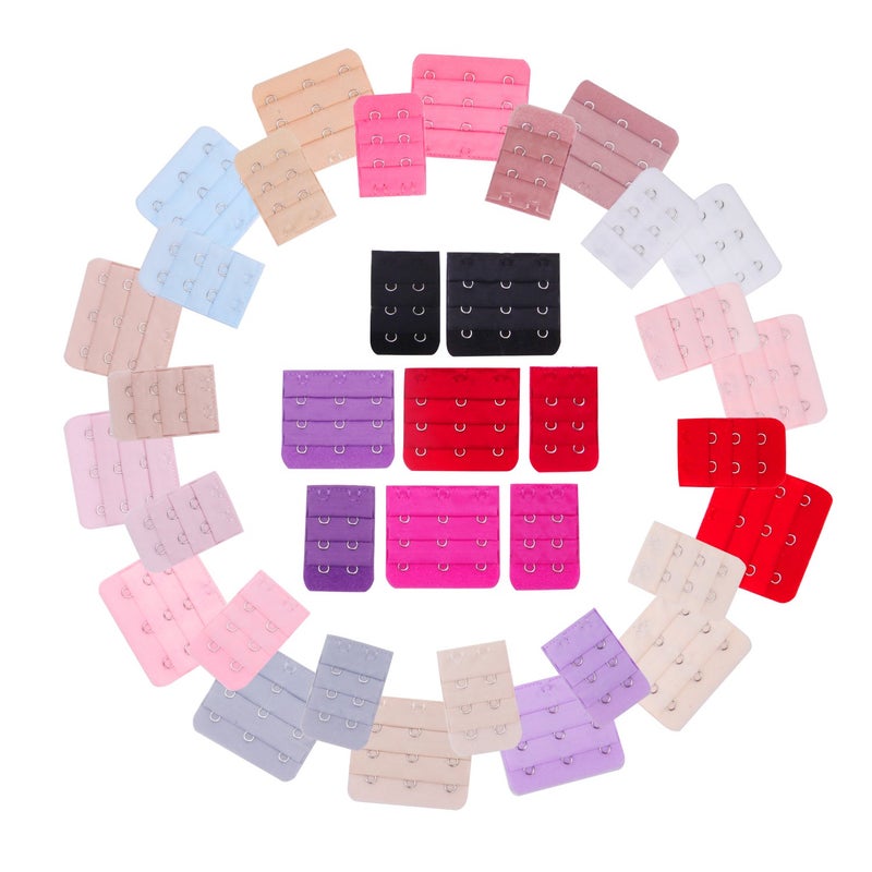 Senkary 40 Pieces Bra Extender 2 Hooks/3 Hooks Bra Band Strap Extensions for Women, 20 Colors - Image 1