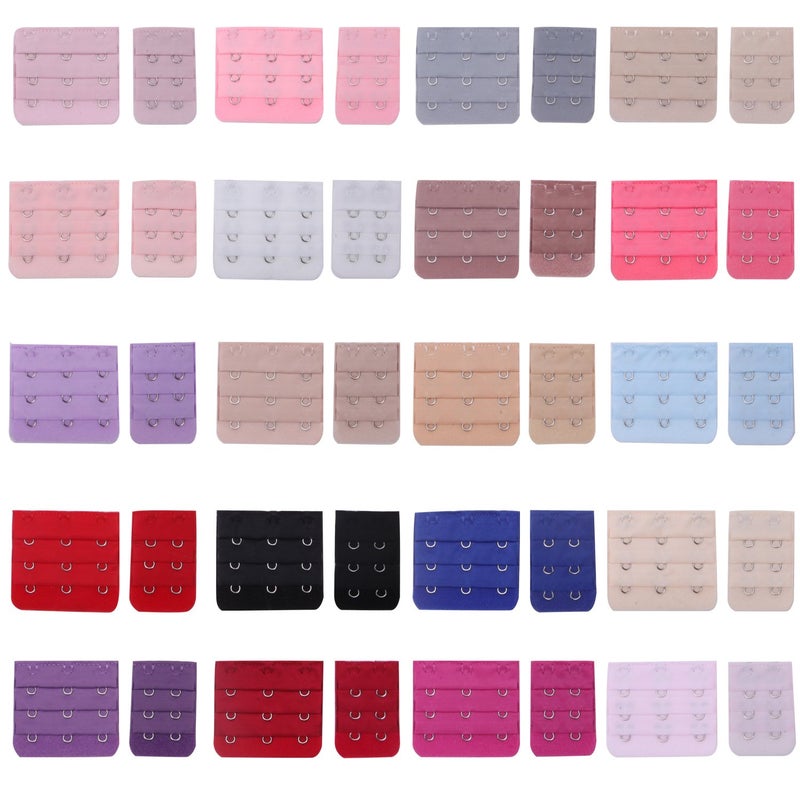 Senkary 40 Pieces Bra Extender 2 Hooks/3 Hooks Bra Band Strap Extensions for Women, 20 Colors - Image 2