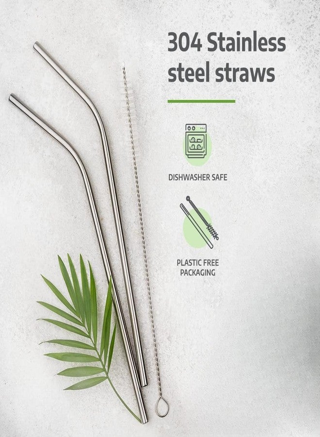 CEPHEUS ENTERPRISE Eco-Friendly Stainless Steel Straws Pack of 4, Reusable Silver Metal Straws with Cleaning Brush for Cold & Hot Drinks, Safe for Kids and Adults - Image 4