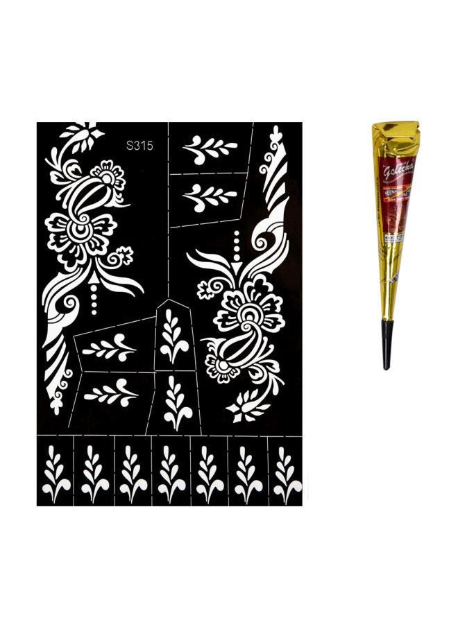 NIBEMINENT - 15-Piece Wenshentie Stylish Semi Permanent Tattoo Set Black - Image 1