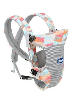 Chicco Front-facing baby carrier with a comfortable and modern design, with a gray front ventilation mesh, soft and durable fabric, adjustable to fit all sizes, strong safety buckles, suitable for ages from newborn to about 12 months (depending on the child's weight), for use at home while doing daily chores  - Image 1