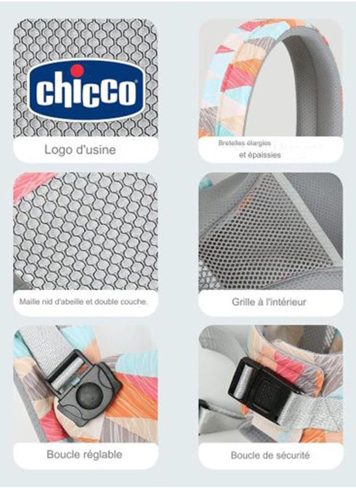 Chicco Front-facing baby carrier with a comfortable and modern design, with a gray front ventilation mesh, soft and durable fabric, adjustable to fit all sizes, strong safety buckles, suitable for ages from newborn to about 12 months (depending on the child's weight), for use at home while doing daily chores  - Image 3