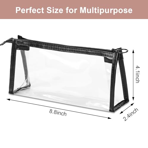 Etercycle TSA Approved Toiletry Bag, Clear Pouches with Zipper for Traveling, Samll Clear Makeup Bags Cosmetic Bag Beach Bag for Home Storage Organizing, Office, Vacation, Travel (Black) - Image 2