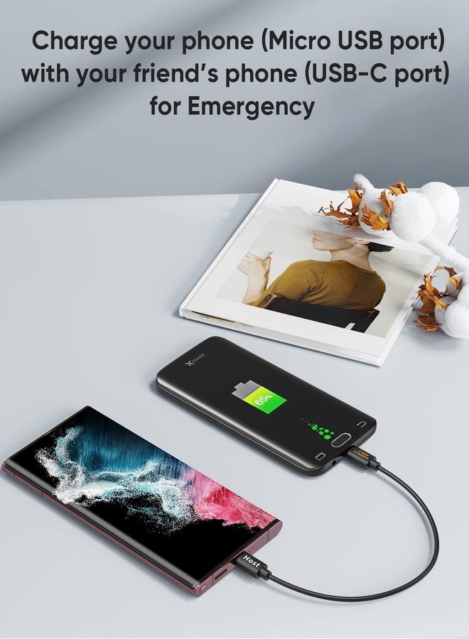 CableCreation Short Micro USB to USB C Cable 0.65 FT, 2-Pack OTG 480Mbps Type C to MicroUSB Cord Compatible with MacBook Pro Air Galaxy S22 Pixel 5 & More, 0.2M Black - Image 3