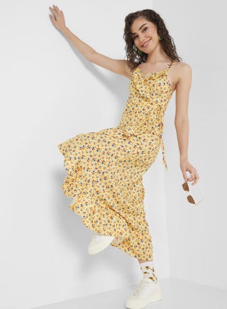 Floral Ruffle Midi Dress