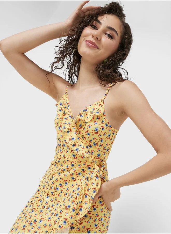 Ginger V-Neck Floral Printed Dress