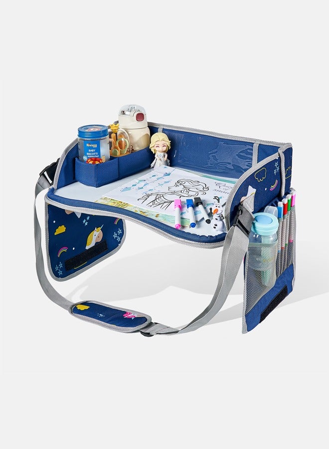 انسولار درج سفر لدرج طلاء قابل للمسح بالسيارة مقعد سطحي مع جراب شبكة، لوح رسم أبيض - Image 1