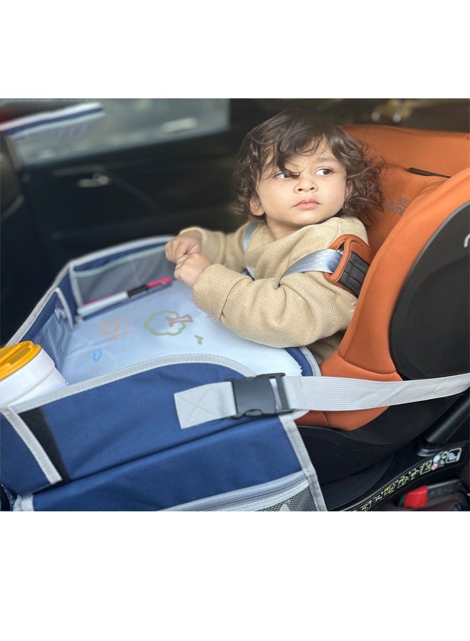 انسولار درج سفر لدرج طلاء قابل للمسح بالسيارة مقعد سطحي مع جراب شبكة، لوح رسم أبيض - Image 2