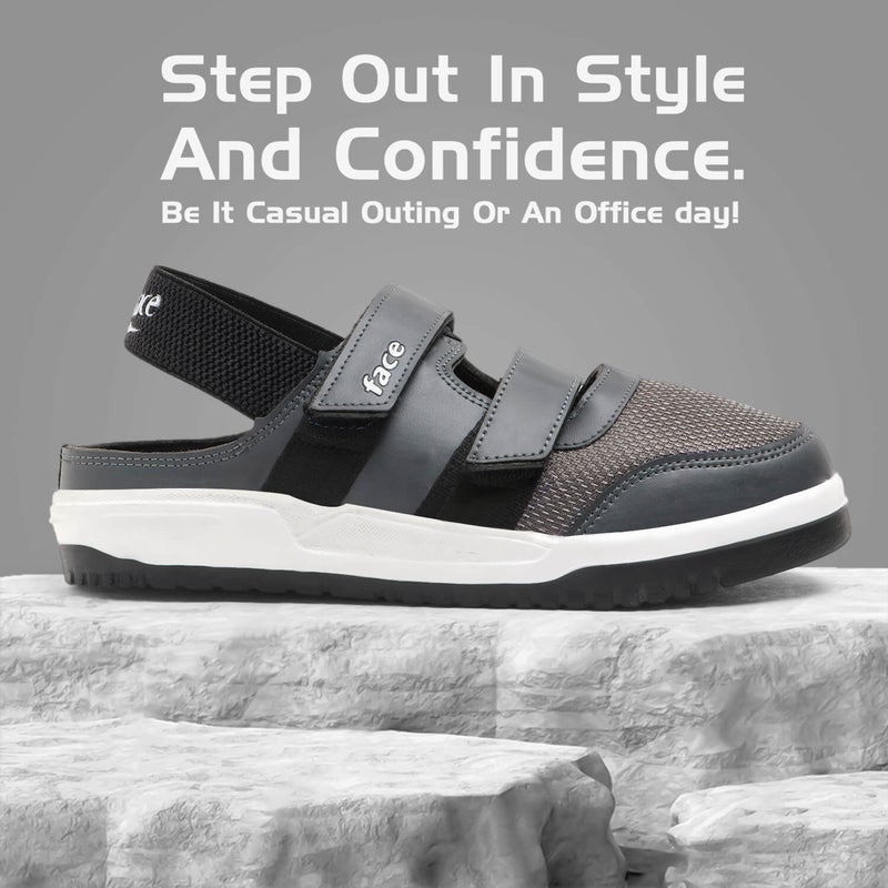 Face أحذية صيفية رمادية داكنة للأولاد - Image 4