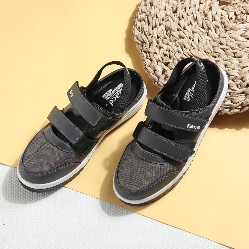 Face أحذية صيفية رمادية داكنة للأولاد - Image 1