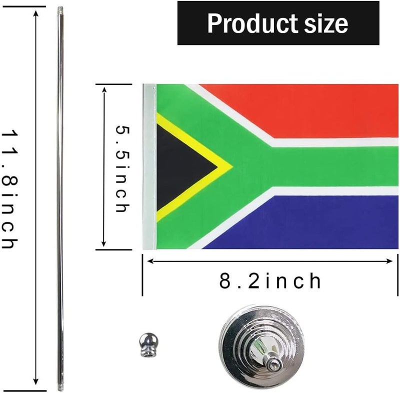mflagperft South Africa Flag South African Flags, Small Mini South African Desk Flag, Used for Table Office Classroom Home Patriotic Events Decorations - Image 2