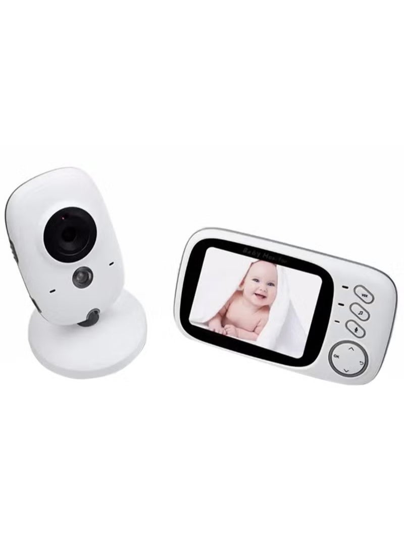 Arababy LCD Wireless Baby Monitor With Night Vision Two-Way Talk - White 